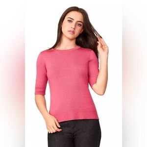 Melissa Paige
Women's Crew-Neck Elbow-Sleeve Fine-Gauge Sweater PET/SM